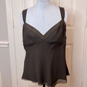 Tahari Brown Sleeveless Tank Sz XL NWT
